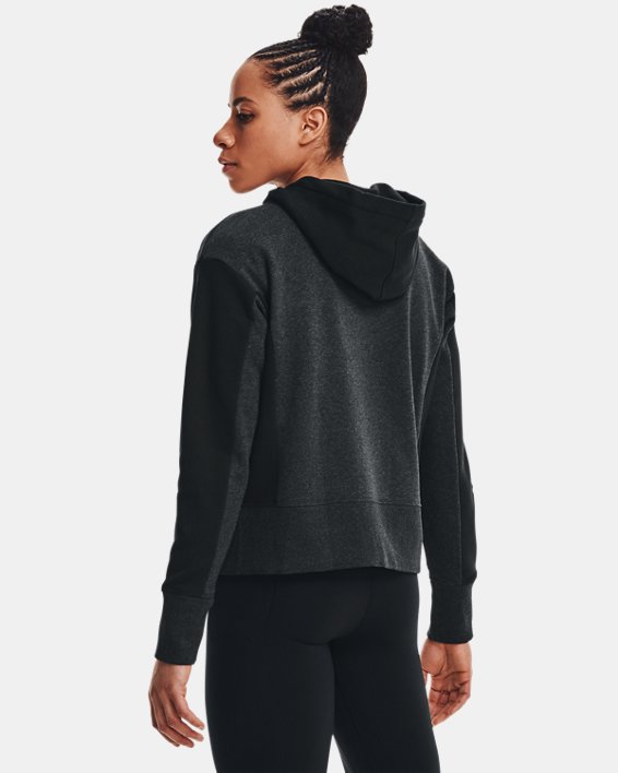 Women's UA Rival Fleece Embroidered Full Zip Hoodie, Black, pdpMainDesktop image number 1